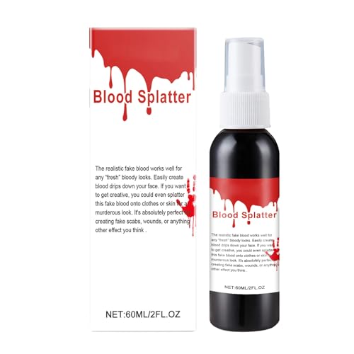 Spray Blood - Halloween Fake Bloods Sprays 60 ml, realistisches waschbares Blut | Vampire Zombie SFX Make -up -Kit mit tropfender Blüte und koaguliert von szaluyk