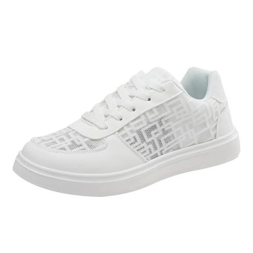 2025 Sneaker Damen Sportschuhe Sommer Mesh Atmungsaktiv Turnschuhe Leichtgewichts Slip On Flache Walkingschuhe Einfarbig Outdoor Running Workout Joggingschuhe Mit Schnürsenkel,34-40.5 EU von szvbofueck