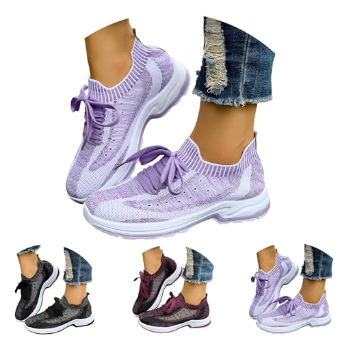 Barfußschuhe Damen Sneaker Sommer Mesh Atmungsaktiv Sportschuhe Leichtgewichts Slip On Weiche Sohle Joggingschuhe Outdoor Dämpfung Bequeme Sommerschuhe Mit Schnürsenkel,35-40 Eu von szvbofueck