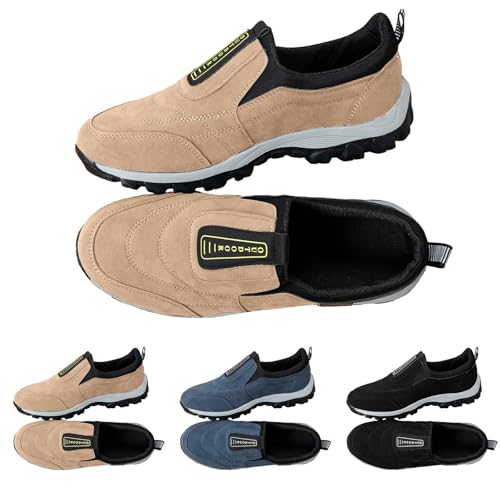 Bergschuhe Herren Wanderschuhe Solide Atmungsaktiv Slip On Bequeme Sportschuhe Einfarbig Leichtgewichts Dicker Sohle Dämpfung Sneaker Outdoor Bergsport Workout Walkingschuhe,37-43.5 EU von szvbofueck