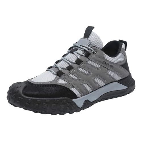Bergschuhe Herren Wanderschuhe Sommer Atmungsaktiv Slip On Bequeme Sportschuhe Solide Weiche Sohle Dämpfung Walkingschuhe Outdoor Bergsport Workout Turnschuhe Mit Schnürsenkel,38-41.5 EU von szvbofueck