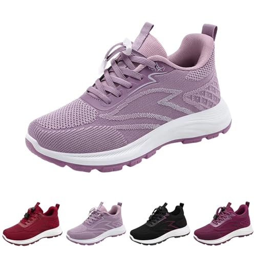 Gesundheitsschuh Damen Sneaker Sommer Mesh Atmungsaktiv Bequeme Walkingschuhe Einfarbig Leichtgewichts Slip On Weiche Sohle Joggingschuhe Outdoor Running Workout Turnschuhe Mit Schnürsenkel,35-40 Eu von szvbofueck