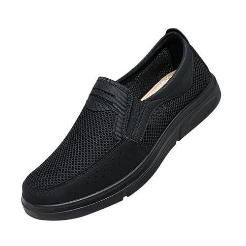 Gesundheitsschuh Herren Stoffturnschuhe Sommer Mesh Atmungsaktiv Walkingschuhe Einfarbig Leichtgewichts Slip On Sneaker Outdoor Weiche Sohle Dämpfung Loafer Bequeme Sportschuhe,37-47 Eu von szvbofueck
