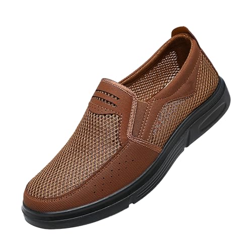 Gesundheitsschuh Herren Stoffturnschuhe Sommer Mesh Atmungsaktiv Walkingschuhe Einfarbig Leichtgewichts Slip On Sneaker Outdoor Weiche Sohle Dämpfung Loafer Bequeme Sportschuhe,37-47 Eu von szvbofueck