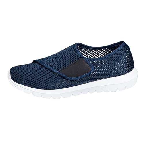 Gesundheitsschuh Unisex Walkingschuhe Sommer Mesh Atmungsaktiv Leichtgewichts Freizeitschuhe Einfarbig Weiche Sohle Rutschfeste Loafer Outdoor Casual Sommerschuhe Mit Klettverschluss 35-42 Eu von szvbofueck