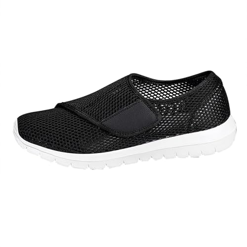 Gesundheitsschuh Unisex Walkingschuhe Sommer Mesh Atmungsaktiv Leichtgewichts Freizeitschuhe Einfarbig Weiche Sohle Rutschfeste Loafer Outdoor Casual Sommerschuhe Mit Klettverschluss 35-42 Eu von szvbofueck