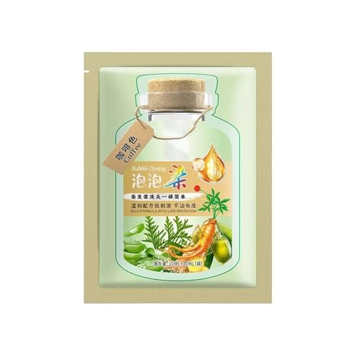 Haarfarbstoff Natürliche Pflanzenhaarfarbe 100% Abdeckung Herbal Ingredients natürlicher Haarfarbstoff mit Werkzeugen sichere botanische Bubble Shampoo Pflanzenextrakten für Mädchen ﻿ (Kaffeefarbe) von szvbofueck