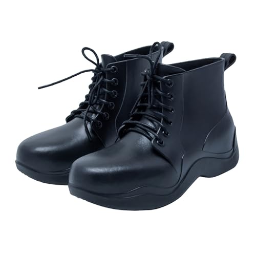 Kurzstiefel Damen Regenschuhe Sommer Wasserdicht Rutschfeste Regenstiefeletten Einfarbig Flache Weiche Sohle Bequeme Regenstiefel Outdoor Schlamm Garten Gummistiefel Mit Schnürsenkel,35-39 Eu von szvbofueck