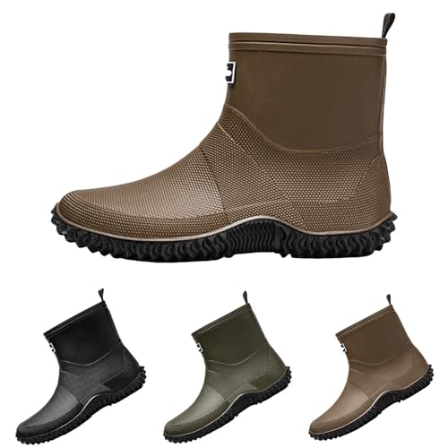 Kurzstiefel Herren Gummistiefel Sommer Wasserdicht Rutschfeste Regenschuhe Leichtgewichts Einfarbig Solide Dicker Sohle Bequeme Regenstiefel Outdoor Schlamm Garten Regenstiefel,37.5-41.5 Eu von szvbofueck