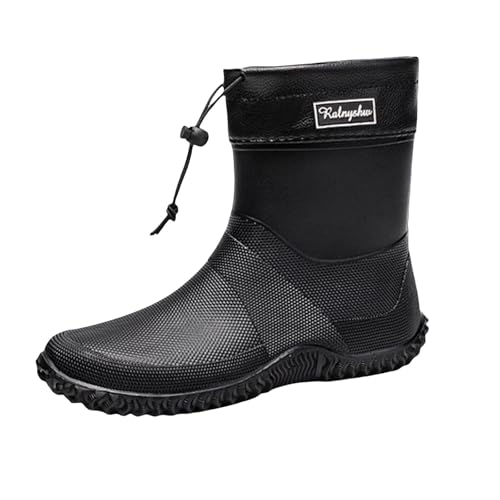 Kurzstiefel Herren Regenstiefel Sommer Wasserdicht Rutschfeste Regenschuhe Leichtgewichts Einfarbig Solide Dicker Sohle Bequeme Gummistiefel Outdoor Schlamm Garten Regenstiefel,37.5-41.5 Eu von szvbofueck