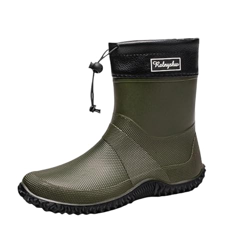 Kurzstiefel Herren Regenstiefel Sommer Wasserdicht Rutschfeste Regenschuhe Leichtgewichts Einfarbig Solide Dicker Sohle Bequeme Gummistiefel Outdoor Schlamm Garten Regenstiefel,37.5-41.5 Eu von szvbofueck
