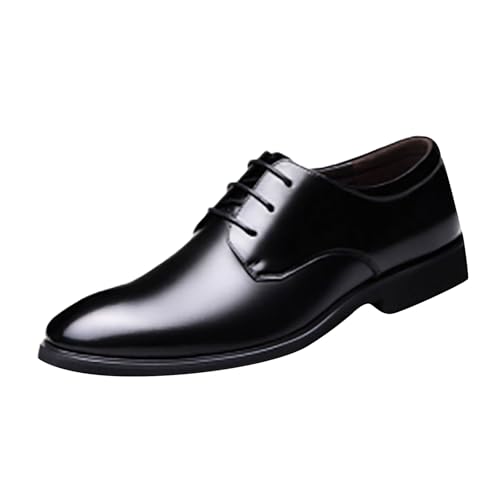 Lackschuhe Herren Anzugschuhe Spitz Zehe Atmungsaktiv Slip On Businessschuhe Einfarbig Weiche Sohle Dämpfung Formelle Schuhe Outdoor Business Oxford Derby Schuhe Mit Schnürsenkel,39-41.5 Eu von szvbofueck