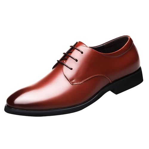 Lackschuhe Herren Anzugschuhe Spitz Zehe Atmungsaktiv Slip On Businessschuhe Einfarbig Weiche Sohle Dämpfung Formelle Schuhe Outdoor Business Oxford Derby Schuhe Mit Schnürsenkel,39-41.5 Eu von szvbofueck
