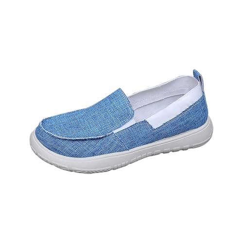 Leinenschuhe Damen Loafer Sommer Spitz Zehe Atmungsaktiv Leichtgewichts Flache Schuhe Einfarbig Trendy Slip On Bequeme Freizeitschuhe Outdoor Hiking Casual Stoffschuhe,35-41 Eu von szvbofueck