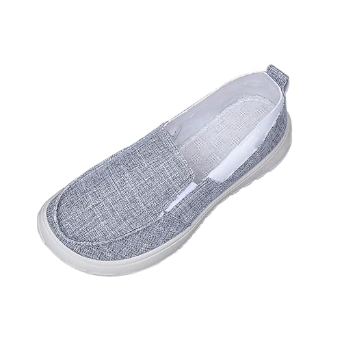 Leinenschuhe Damen Loafer Sommer Spitz Zehe Atmungsaktiv Leichtgewichts Flache Schuhe Einfarbig Trendy Slip On Bequeme Freizeitschuhe Outdoor Hiking Casual Stoffschuhe,35-41 Eu von szvbofueck