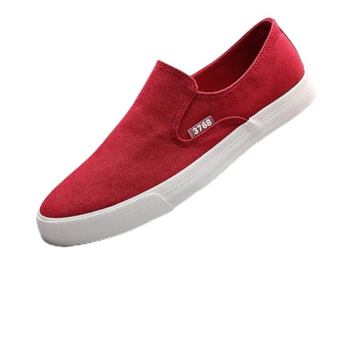 Leinenschuhe Herren Canvas Sneaker Sommer Atmungsaktiv Leichtgewichts Sportschuhe Einfarbig Slip On Weiche Sohle Dämpfung Turnschuhe Outdoor Running Casual Stoffschuhe,37-43 Eu von szvbofueck