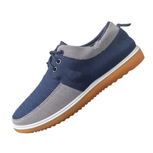 Leinenschuhe Herren Canvas Sneaker Sommer Atmungsaktiv Leichtgewichts Sportschuhe Flache Slip On Weiche Sohle Dämpfung Turnschuhe Outdoor Running Casual Walkingschuhe Mit Schnürsenkel,40-42 Eu von szvbofueck