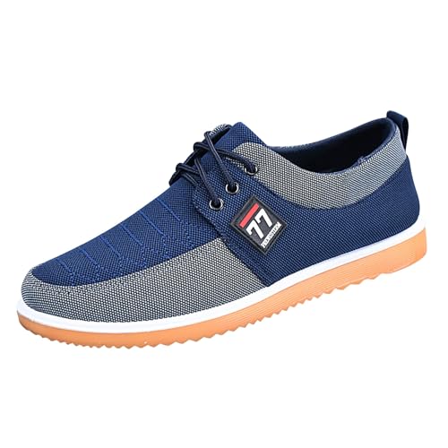 Leinenschuhe Herren Canvas Sneaker Sommer Atmungsaktiv Leichtgewichts Sportschuhe Trendy Slip On Weiche Sohle Dämpfung Joggingschuhe Outdoor Running Casual Walkingschuhe Mit Schnürsenkel,41-45 Eu von szvbofueck
