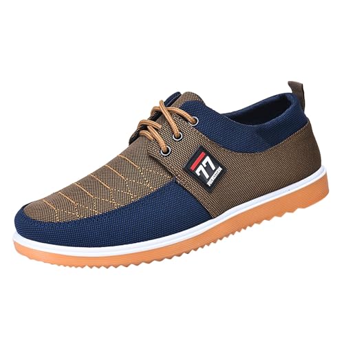 Leinenschuhe Herren Canvas Sneaker Sommer Atmungsaktiv Leichtgewichts Sportschuhe Trendy Slip On Weiche Sohle Dämpfung Joggingschuhe Outdoor Running Casual Walkingschuhe Mit Schnürsenkel,41-45 Eu von szvbofueck