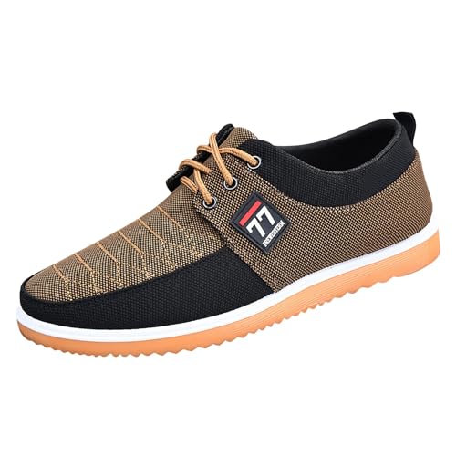 Leinenschuhe Herren Canvas Sneaker Sommer Atmungsaktiv Leichtgewichts Sportschuhe Trendy Slip On Weiche Sohle Dämpfung Joggingschuhe Outdoor Running Casual Walkingschuhe Mit Schnürsenkel,41-45 Eu von szvbofueck