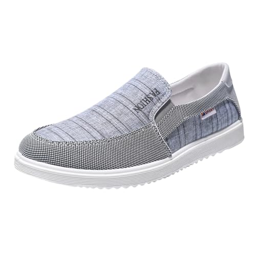 Leinenschuhe Herren Canvas Sneaker Sommer Atmungsaktiv Leichtgewichts Stoffschuhe Flache Slip On Weiche Sohle Bequeme Sportschuhe Outdoor Running Casual Walkingschuhe,39-45 Eu von szvbofueck