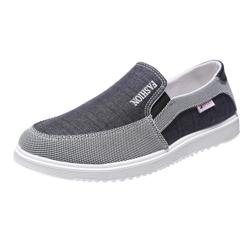 Leinenschuhe Herren Canvas Sneaker Sommer Atmungsaktiv Leichtgewichts Stoffschuhe Flache Slip On Weiche Sohle Bequeme Sportschuhe Outdoor Running Casual Walkingschuhe,39-45 Eu von szvbofueck