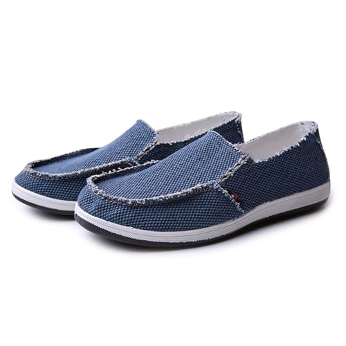 Leinenschuhe Herren Loafer Sommer Spitz Zehe Atmungsaktiv Leichtgewichts Flache Schuhe Einfarbig Trendy Slip On Bequeme Freizeitschuhe Outdoor Hiking Casual Stoffschuhe,38-43 Eu von szvbofueck