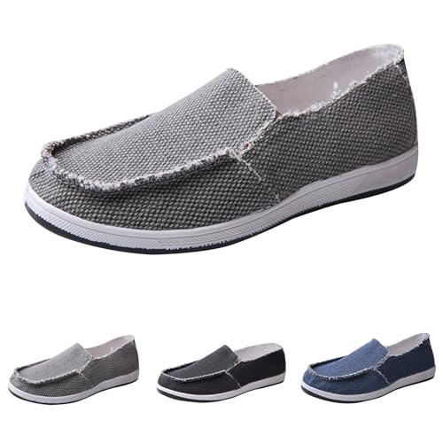 Leinenschuhe Herren Loafer Sommer Spitz Zehe Atmungsaktiv Leichtgewichts Flache Schuhe Einfarbig Trendy Slip On Bequeme Freizeitschuhe Outdoor Hiking Casual Stoffschuhe,38-43 Eu von szvbofueck