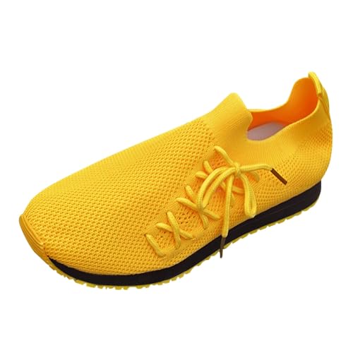 Loafer Damen Mutterschuh Sommer Mesh Atmungsaktiv Leichtgewichts Sneaker Einfarbig Slip On Flache Bequeme Sportschuhe Outdoor Running Casual Sommerschuhe Mit Schnürsenkel,36-41.5 EU von szvbofueck