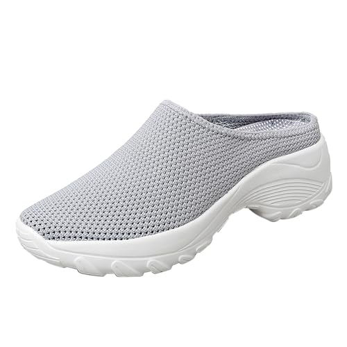 Loafer Damen Orthopädische Sandalen Sommer Mesh Atmungsaktiv Bequeme Sportschuhe Einfarbig Slip On Dicker Sohle Dämpfung Sommerschuhe Outdoor Running Workout Walkingschuhe,35-41 EU von szvbofueck