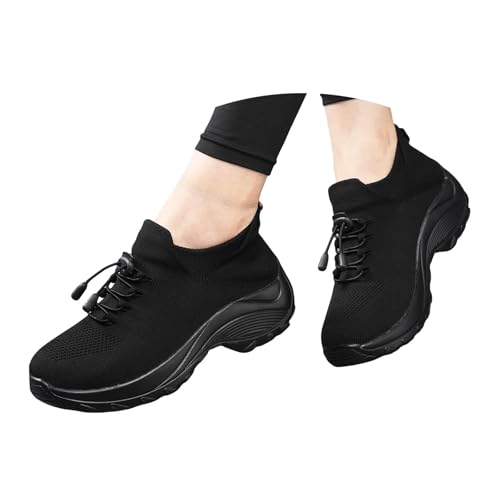 Loafer Damen Sportschuhe Sommer Mesh Atmungsaktiv Joggingschuhe Einfarbig Slip On Weiche Sohle Dämpfung Turnschuhe Outdoor Running Workout Laufschuhe Mit Schnürsenkel,34-42 Eu von szvbofueck