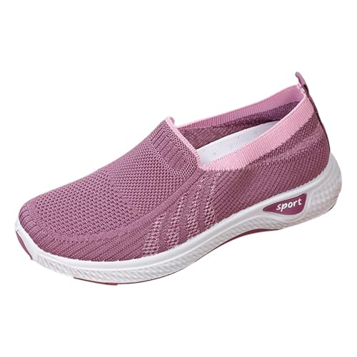 Loafer Damen Sportschuhe Sommer Mesh Atmungsaktiv Leichtgewichts Sneaker Einfarbig Slip On Weiche Sohle Bequeme Joggingschuhe Outdoor Running Casual Sommerschuhe,35-40 Eu von szvbofueck