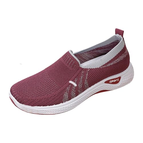 Loafer Damen Sportschuhe Sommer Mesh Atmungsaktiv Leichtgewichts Sneaker Einfarbig Slip On Weiche Sohle Bequeme Joggingschuhe Outdoor Running Casual Sommerschuhe,35-40 Eu von szvbofueck
