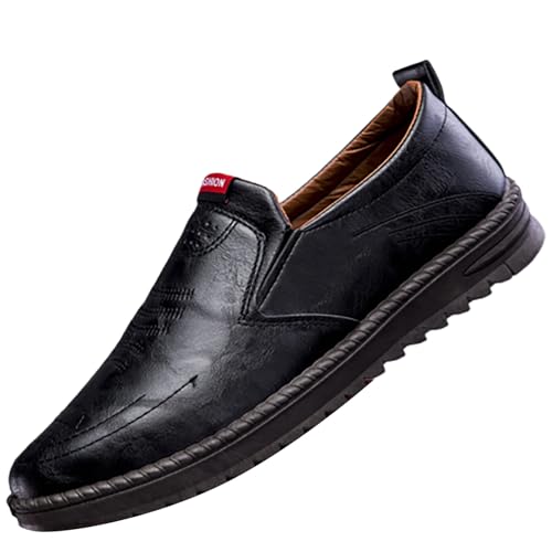 Loafer Herren Mokassin Sommer Atmungsaktiv Leder Soft Bequeme Lederschuhe Einfarbig Slip On Weiche Sohle Dämpfung Freizeitschuhe Outdoor Fahren Casual Walkingschuhe,39-41.5 EU von szvbofueck