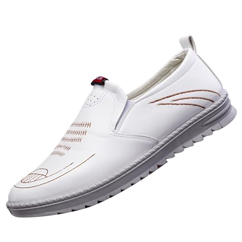 Loafer Herren Mokassin Sommer Atmungsaktiv Leder Soft Bequeme Lederschuhe Einfarbig Slip On Weiche Sohle Dämpfung Freizeitschuhe Outdoor Fahren Casual Walkingschuhe,39-41.5 EU von szvbofueck