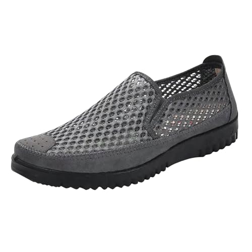 Loafer Herren Sportschuhe Sommer Mesh Atmungsaktiv Bequeme Freizeitschuhe Einfarbig Leichtgewichts Slip On Weiche Sohle Sommerschuhe Outdoor Hiking Casual Sandaletten,38-41.5 EU von szvbofueck