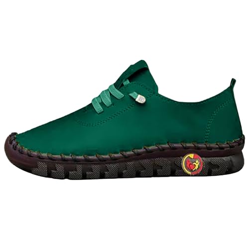 Mutterschuh Damen Freizeitschuhe Leder Atmungsaktiv Slip On Bequeme Orthopädische Einfarbig Flache Weiche Sohle Dämpfung Sportschuhe Outdoor Hiking Workout Walkingschuhe Mit Schnürsenkel,34-42 Eu von szvbofueck
