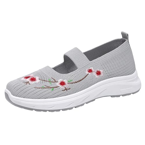 Mutterschuh Damen Gesundheitsschuh Sommer Mesh Atmungsaktiv Leichtgewichts Sneaker Mit Blumen Slip On Weiche Sohle Bequeme Joggingschuhe Outdoor Running Workout Sportschuhe,35.5-38 EU von szvbofueck