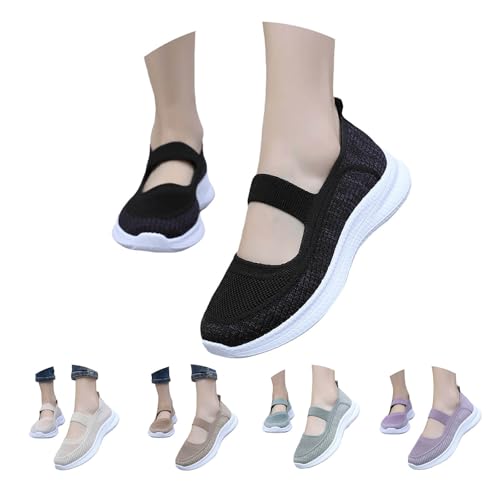 Orthopädische Schuhe Damen Mutterschuh Sommer Mesh Atmungsaktiv Leichtgewichts Sportschuhe Einfarbig Slip On Weiche Sohle Dämpfung Turnschuhe Outdoor Running Workout Joggingschuhe,35-41 Eu von szvbofueck