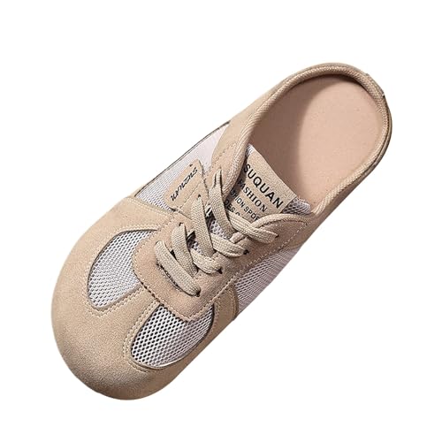 Pantoffeln Damen Loafer Sommer Mesh Atmungsaktiv Leichtgewichts Sneaker Einfarbig Flache Slip On Weiche Sohle Bequeme Freizeitschuhe Outdoor Hiking Casual Sommerschuhe Mit Schnürsenkel,35-40 Eu von szvbofueck