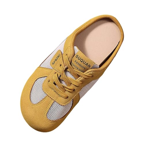 Pantoffeln Damen Loafer Sommer Mesh Atmungsaktiv Leichtgewichts Sneaker Einfarbig Flache Slip On Weiche Sohle Bequeme Freizeitschuhe Outdoor Hiking Casual Sommerschuhe Mit Schnürsenkel,35-40 Eu von szvbofueck