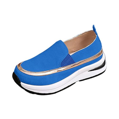 Sneaker Damen Sportschuhe Sommer Atmungsaktiv Dicker Sohle Freizeitschuhe Einfarbig Slip On Weiche Sohle Dämpfung Joggingschuhe Outdoor Große Größen Walkingschuhe,35-41 EU von szvbofueck
