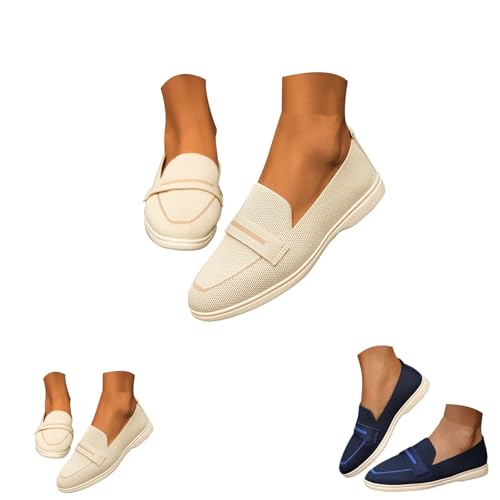 Sneaker Damen Sportschuhe Sommer Mesh Atmungsaktiv Leichtgewichts Loafer Einfarbig Trendy Slip On Flache Bequeme Freizeitschuhe Outdoor Hiking Casual Sommerschuhe,35-42 Eu von szvbofueck