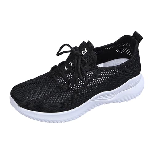 Sneaker Damen Sportschuhe Sommer Mesh Atmungsaktiv Leichtgewichts Turnschuhe Einfarbig Slip On Weiche Sohle Dämpfung Joggingschuhe Outdoor Running Workout Laufschuhe Mit Schnürsenkel,35-41 Eu von szvbofueck