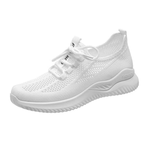 Sneaker Damen Sportschuhe Sommer Mesh Atmungsaktiv Leichtgewichts Turnschuhe Einfarbig Slip On Weiche Sohle Dämpfung Joggingschuhe Outdoor Running Workout Laufschuhe Mit Schnürsenkel,35-41 Eu von szvbofueck