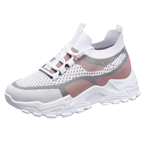 Sneaker Damen Sportschuhe Sommer Mesh Atmungsaktiv Leichtgewichts Turnschuhe Slip On Dicker Sohle Dämpfung Joggingschuhe Outdoor Running Workout Walkingschuhe Mit Schnürsenkel,35-41 Eu von szvbofueck