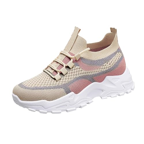 Sneaker Damen Sportschuhe Sommer Mesh Atmungsaktiv Leichtgewichts Turnschuhe Slip On Dicker Sohle Dämpfung Joggingschuhe Outdoor Running Workout Walkingschuhe Mit Schnürsenkel,35-41 Eu von szvbofueck