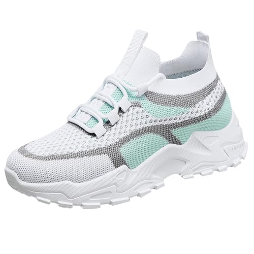Sneaker Damen Sportschuhe Sommer Mesh Atmungsaktiv Leichtgewichts Turnschuhe Slip On Dicker Sohle Dämpfung Joggingschuhe Outdoor Running Workout Walkingschuhe Mit Schnürsenkel,35-41 Eu von szvbofueck