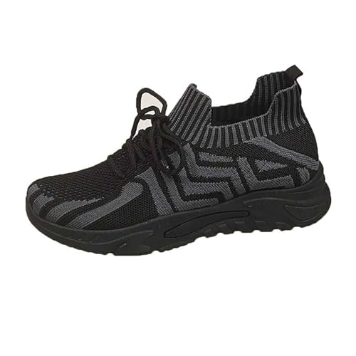 Sneaker Damen Sportschuhe Sommer Mesh Atmungsaktiv Leichtgewichts Walkingschuhe Einfarbig Slip On Weiche Sohle Dämpfung Laufschuhe Outdoor Running Casual Sommerschuhe Mit Schnürsenkel,35-40 Eu von szvbofueck