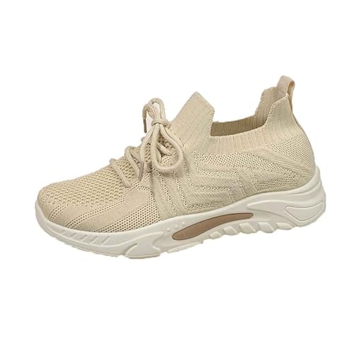 Sneaker Damen Sportschuhe Sommer Mesh Atmungsaktiv Leichtgewichts Walkingschuhe Einfarbig Slip On Weiche Sohle Dämpfung Laufschuhe Outdoor Running Casual Sommerschuhe Mit Schnürsenkel,35-40 Eu von szvbofueck